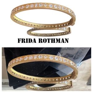 FRIDA ROTHMAN MIDNIGHT21 CRYSTAL BANGLE BRACELET